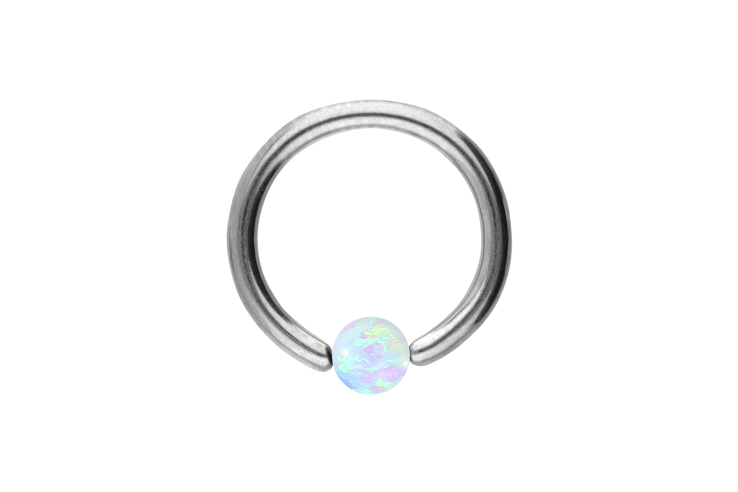 Chirurgenstahl Klemmkugelring Piercing SYNTHETISCHER OPAL